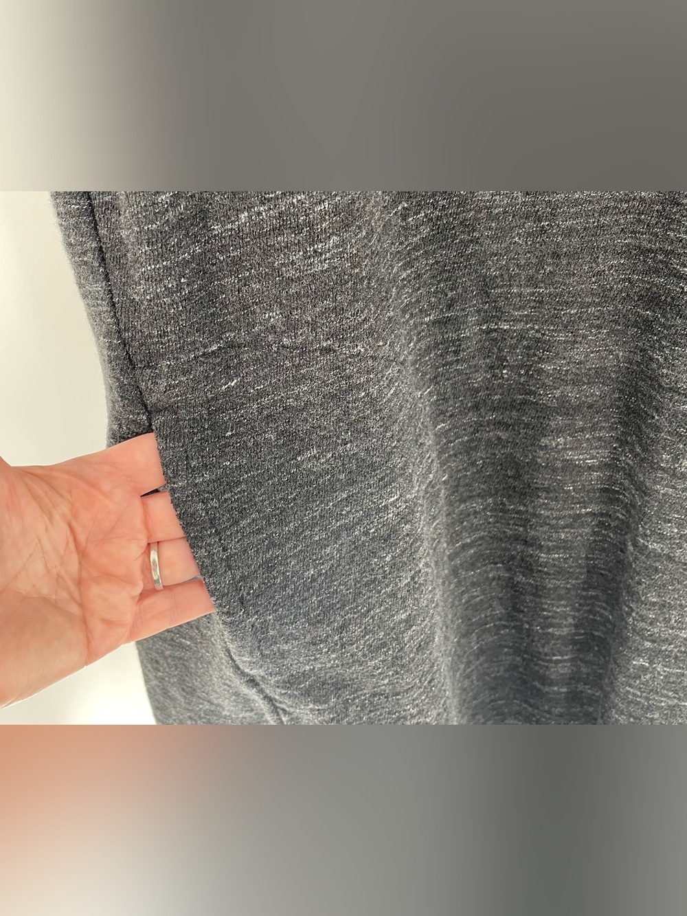 Pure Jill Black Grey Heathered Pockets Short Sleeve Tee Shirt Dress Cover Up - Picture 4 of 10
